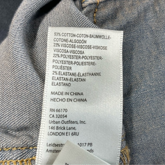 We The Free Pull On Flare Jeans Size 28 Blue Brown Hue Free People - Picture 7 of 7